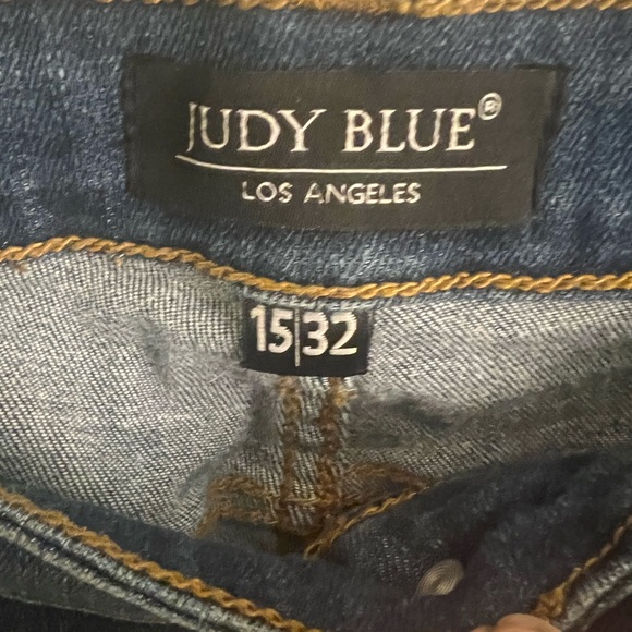Judy Blue Skinny Jeans Distressed Leopard Patch Women's Size 15/32 - Picture 2 of 5